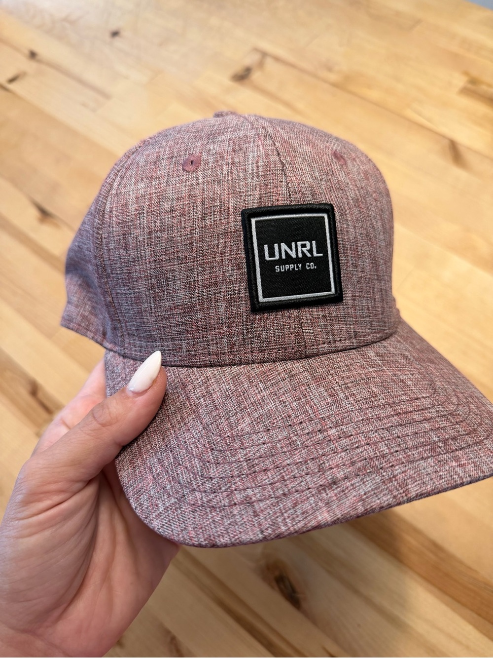 UNRL Supply Co. Heather Burgundy Snapback Hat Adjustable OSFA
